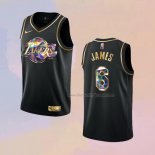 Men's Golden Edition Los Angeles Lakers LeBron James NO 6 2021-22 Black Jersey