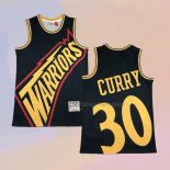 Men's Golden State Warriors Stephen Curry NO 30 Mitchell & Ness Big Face Blue Jersey