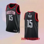 Men's Houston Rockets Daishen Nix NO 15 Statement 2023-24 Black Jersey