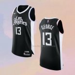 Men's Los Angeles Clippers Paul George NO 13 City 2020-21 Authentic Black Jersey