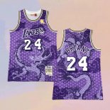 Men's Los Angeles Lakers Kobe Bryant NO 24 Asian Heritage Throwback 1996-97 Purple Jersey
