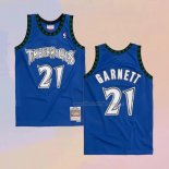 Men's Minnesota Timberwolves Kevin Garnett NO 21 Hardwood Classics Throwback 2003-04 Blue Jersey