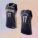Men's New Orleans Pelicans Jonas Valanciunas NO 17 Icon Authentic Blue Jersey