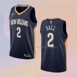 Men's New Orleans Pelicans Lonzo Ball NO 2 Icon 2020-21 Blue Jersey