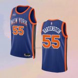 Men's New York Knicks Isaiah Hartenstein NO 55 City 2023-24 Blue Jersey