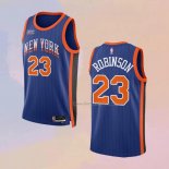 Men's New York Knicks Mitchell Robinson NO 23 City 2023-24 Blue Jersey