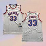 Men's New York Knicks Patrick Ewing NO 33 Throwback White Jersey