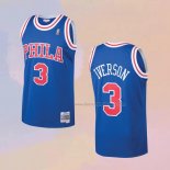 Men's Philadelphia 76ers Allen Iverson NO 3 Mitchell & Ness 1996-97 Blue Jersey