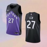 Men's Toronto Raptors Alex Len NO 27 Earned 2020-21 Black Purple Jersey