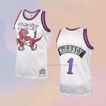 Men's Toronto Raptors Tracy McGrady NO 1 Mitchell & Ness 1998-99 White Jersey