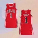 Women's Chicago Bulls Derrick Rose NO 1 Icon Red Jersey