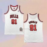 Kid's Chicago Bulls Dennis Rodman NO 91 Mitchell & Ness 1997-98 White Jersey