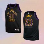 Kid's Los Angeles Lakers LeBron James NO 23 City 2023-24 Black Jersey