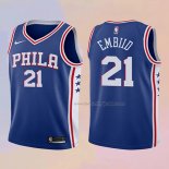 Kid's Philadelphia 76ers Joel Embiid NO 21 2017-18 Blue Jersey