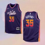 Kid's Phoenix Suns Kevin Durant NO 35 City 2023-24 Purple Jersey