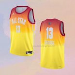 Men's All Star 2023 Los Angeles Clippers Paul George NO 13 Orange Jersey