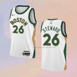 Men's Boston Celtics Dj Steward NO 26 City 2023-24 White Jersey