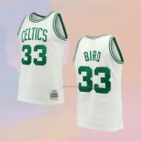 Men's Boston Celtics Larry Bird NO 33 Mitchell & Ness 1985-86 White Jersey