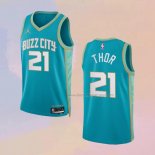 Men's Charlotte Hornets Jt Thor NO 21 City 2023-24 Green Jersey