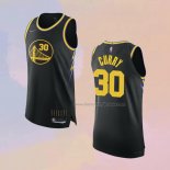 Men's Golden State Warriors Stephen Curry NO 30 City 2021-22 Authentic Black Jersey