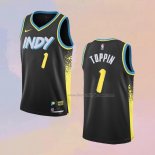 Men's Indiana Pacers Obi Toppin NO 1 City 2023-24 Black Jersey