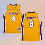 Men's Los Angeles Lakers Kobe Bryant NO 8 Icon 1999-00 Finals Bound Yellow Jersey