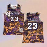 Men's Los Angeles Lakers LeBron James NO 23 Mitchell & Ness Lunar New Year Purple Jersey