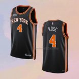 Men's New York Knicks Derrick Rose NO 4 City 2021-22 Black Jersey