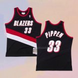 Men's Portland Trail Blazers Scottie Pippen NO 33 Hardwood Classics Throwback Black Jersey