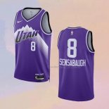 Men's Utah Jazz Brice Sensabaugh NO 8 City 2023-24 Purple Jersey