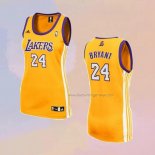 Women's Los Angeles Lakers Kobe Bryant NO 24 Yellow Jersey