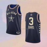 Men's All Star 2024 Los Angeles Lakers Anthony Davis NO 3 Blue Jersey