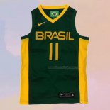 Men's Brazil Anderson Varejao NO 11 2019 FIBA Baketball World Cup Green Jersey