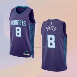 Men's Charlotte Hornets Dennis Smith NO 8 Statement 2022-23 Purple Jersey