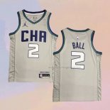 Men's Charlotte Hornets LaMelo Ball NO 2 City Edition Gray Jersey