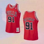 Men's Chicago Bulls Dennis Rodman NO 91 Mitchell & Ness 1997-98 Red Jersey