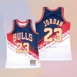 Men's Chicago Bulls Michael Jordan NO 23 Mitchell & Ness Black Red Jersey