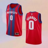 Men's Detroit Pistons Andre Drummond NO 0 City 2019-20 Red Jersey