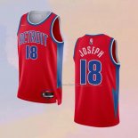 Men's Detroit Pistons Cory Joseph NO 18 City 2021-22 Red Jersey