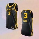 Men's Golden State Warriors Chris Paul NO 3 City Authentic 2023-24 Black Jersey