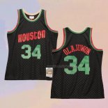 Men's Houston Rockets Hakeem Olajuwon NO 34 Mitchell & Ness 1993-94 Black Jersey
