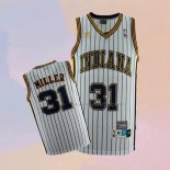 Men's Indiana Pacers Reggie Miller NO 31 Throwback White Jersey