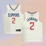 Men's Los Angeles Clippers Kawhi Leonard NO 2 Association 2020-21 Authentic White Jersey