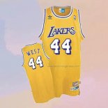Men's Los Angeles Lakers Jerry West NO 44 Throwback Yellow Jersey