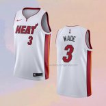Men's Miami Heat Dwyane Wade NO 3 Association 2021-22 White Jersey