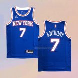 Men's New York Knicks Carmelo Anthony NO 7 Statement 2020-21 Blue Jersey