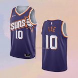Men's Phoenix Suns Damion Lee NO 10 Icon 2023-24 Purple Jersey