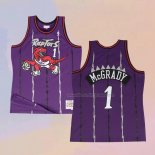 Men's Toronto Raptors Tracy McGrady NO 1 Hardwood Classics Throwback Purple Jersey