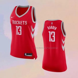 Women's Houston Rockets James Harden NO 13 Icon 2017-18 Red Jersey