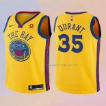 Kid's Golden State Warriors Kevin Durant NO 35 City Yellow Jersey